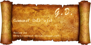 Gamauf Dávid névjegykártya